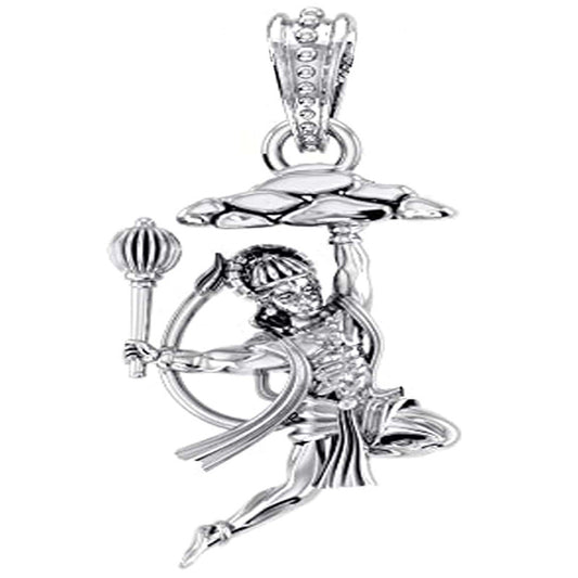 Lord Hanuman Sanjeevani Pendant Wear Divine Courage (92.5% purity) God Hanuman Pendant for Men & Women Pure Silver Lord Bajrang Bali Locket for Good Health & Wealth