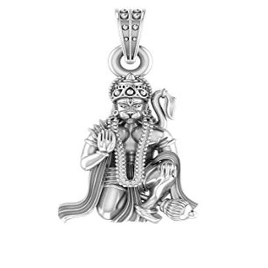 Hanuman's Blessing: Spiritual Pendant for Protection & Strength's 92.5% Pure God Hanuman (Big Size) Pendant for Men and Boys