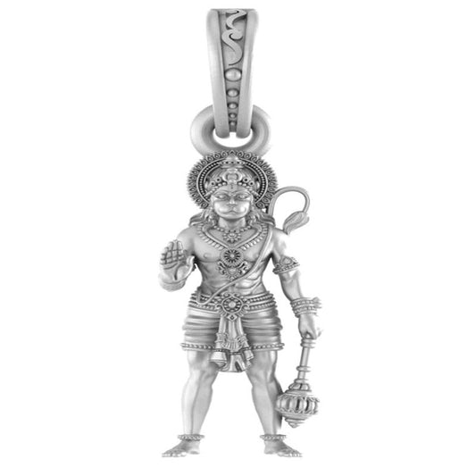 Hanuman Blessing Posture Locket Divine Protection Pendant92.5% Pure God Hanuman (Big Size) Pendant for Men and Boys