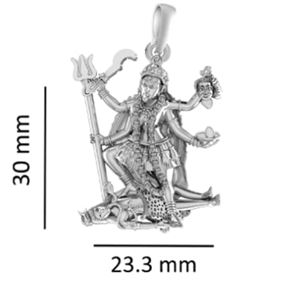 92.5% Pure Sterling Silver Goddess kali maa (Big Size) Pendant for Men & Women