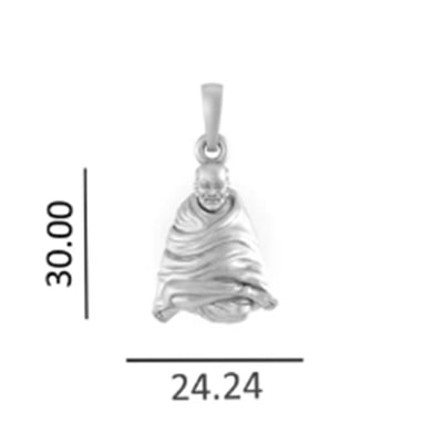 92.5% Pure Sterling Silver Neem Karoli Baba Pendant for Men & Women