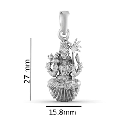 Sterling Silver (92.5% purity) God Lalitha Parameswari Pendant for Men & Women Pure Silver Locket