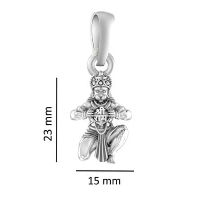 Sterling Silver (92.5% purity) Bajrang Bali Hanuman Pendant for Men & Women Pure Silver Locket