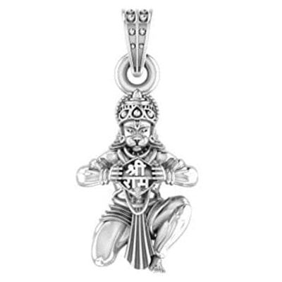 Sterling Silver (92.5% purity) Bajrang Bali Hanuman Pendant for Men & Women Pure Silver Locket