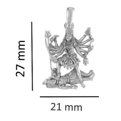 Sacred Symbols: Maa Kaali Pendant for Spiritual Protection (92.5% purity) Maa Kali Pendant for Men & Women Pure Silver Locket
