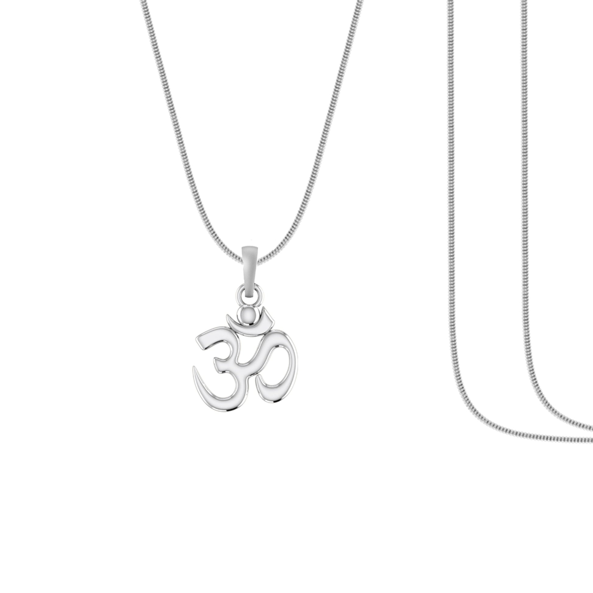 The Power of OM: Spiritual Pendant for Inner Peace (92.5% purity) OM Pendant for Men & Women Pure Silver Locket