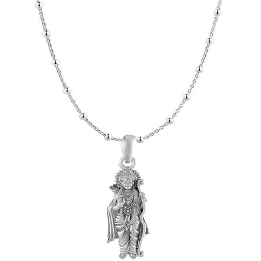 Ram Ji Blessing Pendant: A Symbol of Divine Power (92.5% purity) Ram Pendant for Men & Women Pure Silver Locket