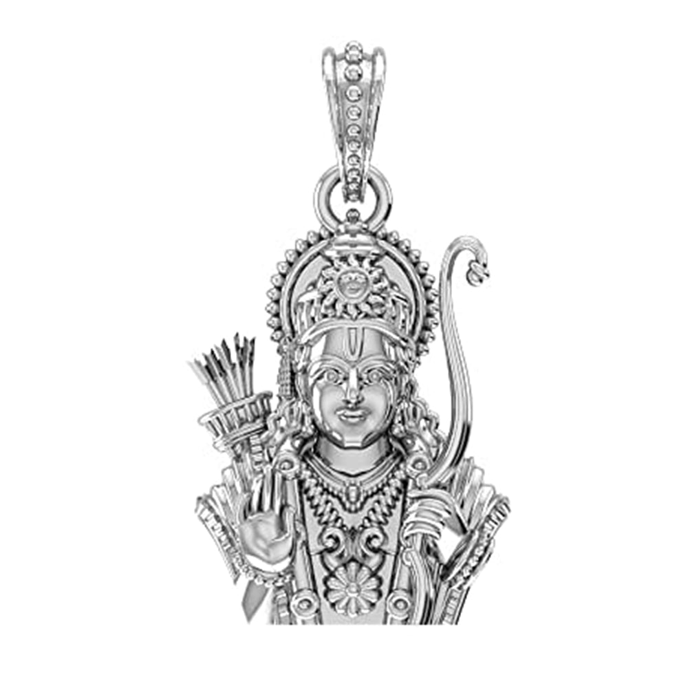 Ram Ji Pendant: A Blessing for Strength and Serenity (92.5% purity) Ramji Face Pendant for Men & Women Pure Silver Locket