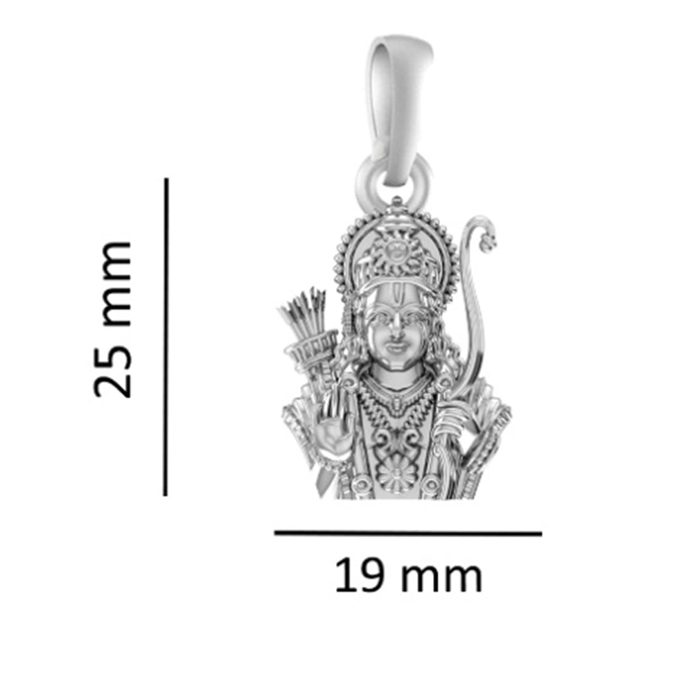 Ram Ji Pendant: A Blessing for Strength and Serenity (92.5% purity) Ramji Face Pendant for Men & Women Pure Silver Locket