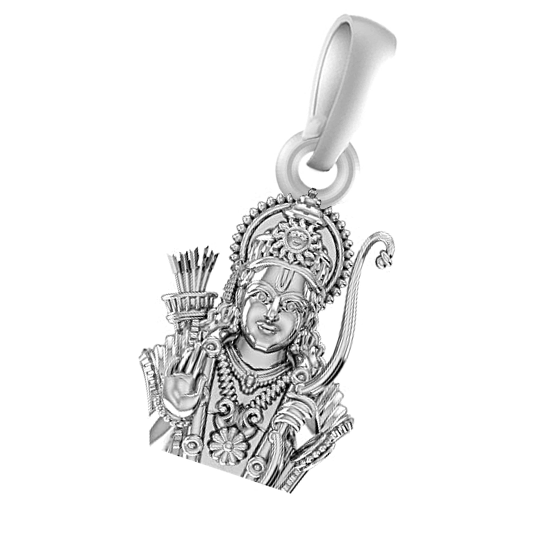 Ram Ji Blessing Pendant: Wear Divine Protection (92.5% purity) Ramji Face Pendant for Men & Women Pure Silver Locket