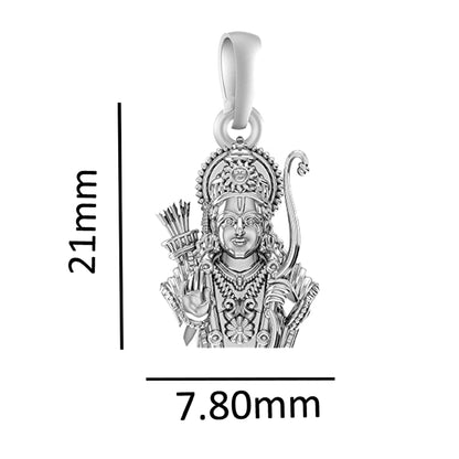 Ram Ji Blessing Pendant: Wear Divine Protection (92.5% purity) Ramji Face Pendant for Men & Women Pure Silver Locket