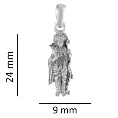 Sterling Silver (92.5% purity) Ramji Pendant for Men & Women Pure Silver Locket