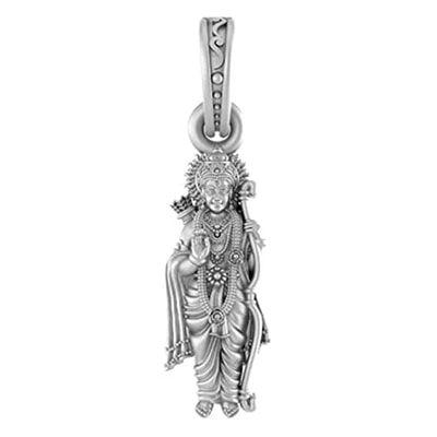 Sterling Silver (92.5% purity) Ramji Pendant for Men & Women Pure Silver Locket