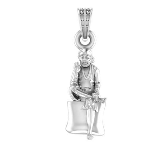 Sai Baba Blessing Pendant: A Symbol of Faith and Protection (92.5% purity) Sai Baba Pendant for Men & Women Pure Silver Locket