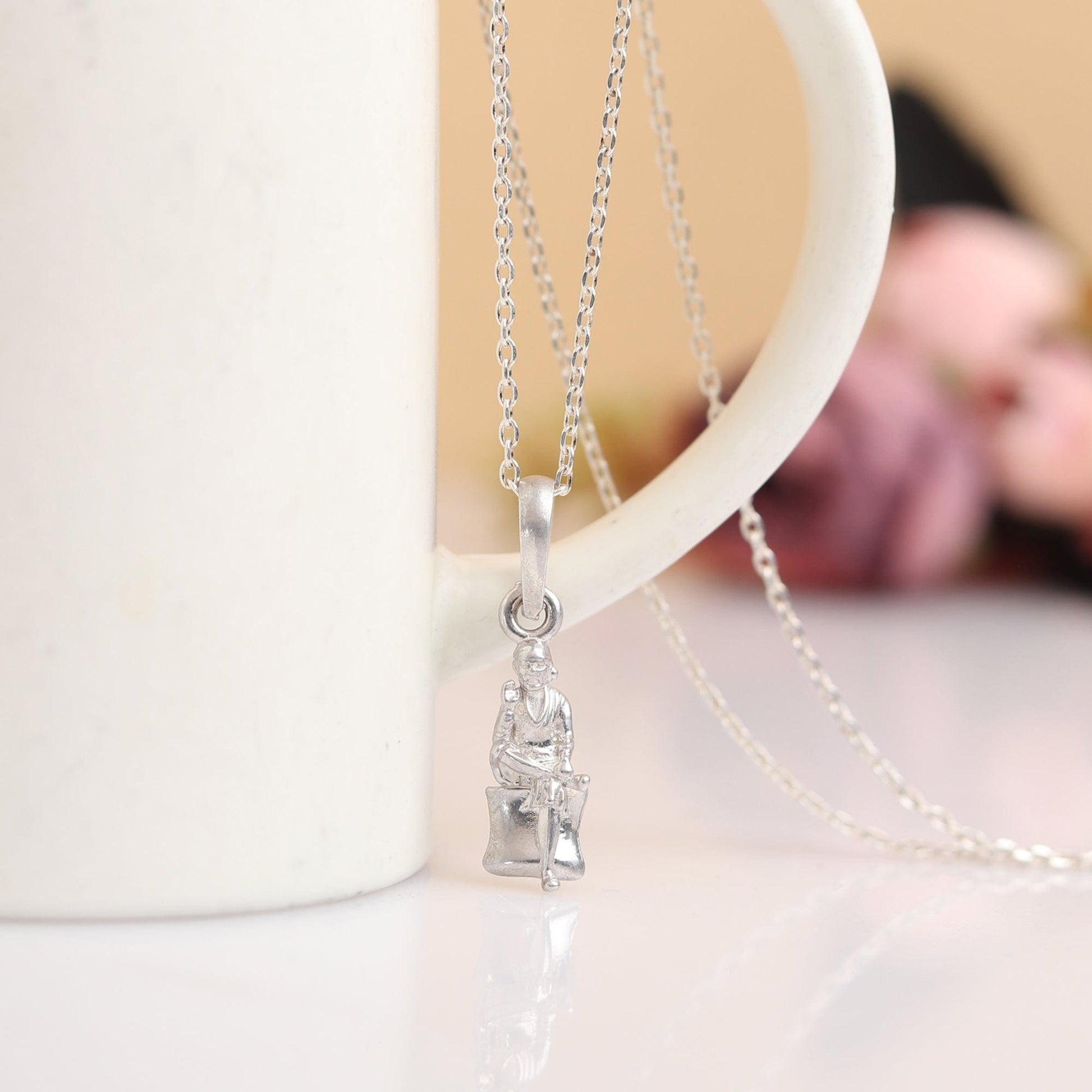 Sai Baba Blessing Pendant: A Symbol of Faith and Protection (92.5% purity) Sai Baba Pendant for Men & Women Pure Silver Locket