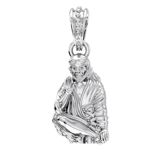 Sai Baba Blessing Pendant: Spiritual Harmony & Devotion (92.5% purity) Sai Baba Pendant for Men & Women Pure Silver Locket