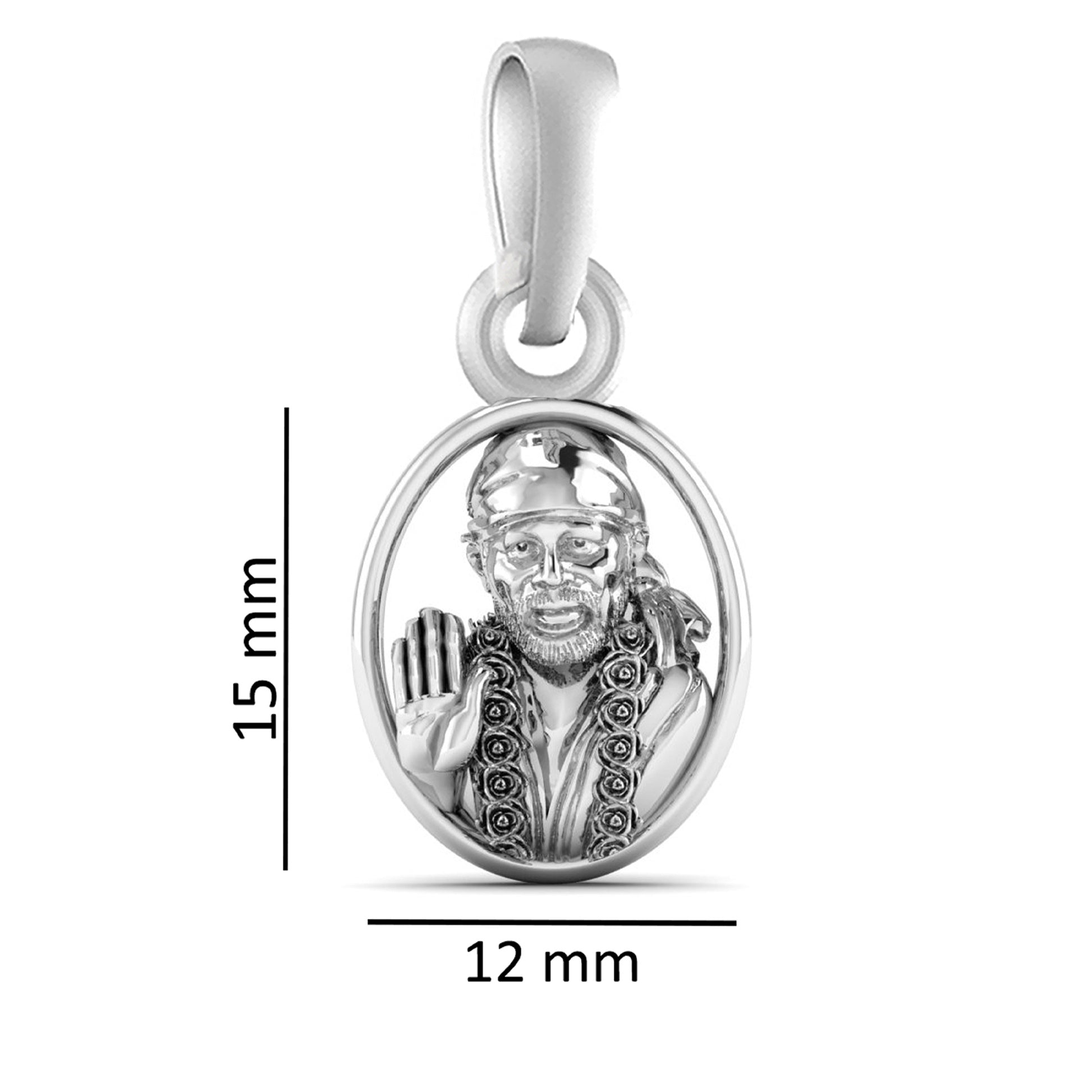 Sai Baba Pendant: A Sacred Blessing of Love and Peace (92.5% purity) Sai Ram Pendant for Men & Women Pure Silver Locket