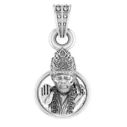 Wear Sai Baba's Blessings: Spiritual Pendant for Peace (92.5% purity) Sai Ram Pendant for Men & Women Pure Silver Locket