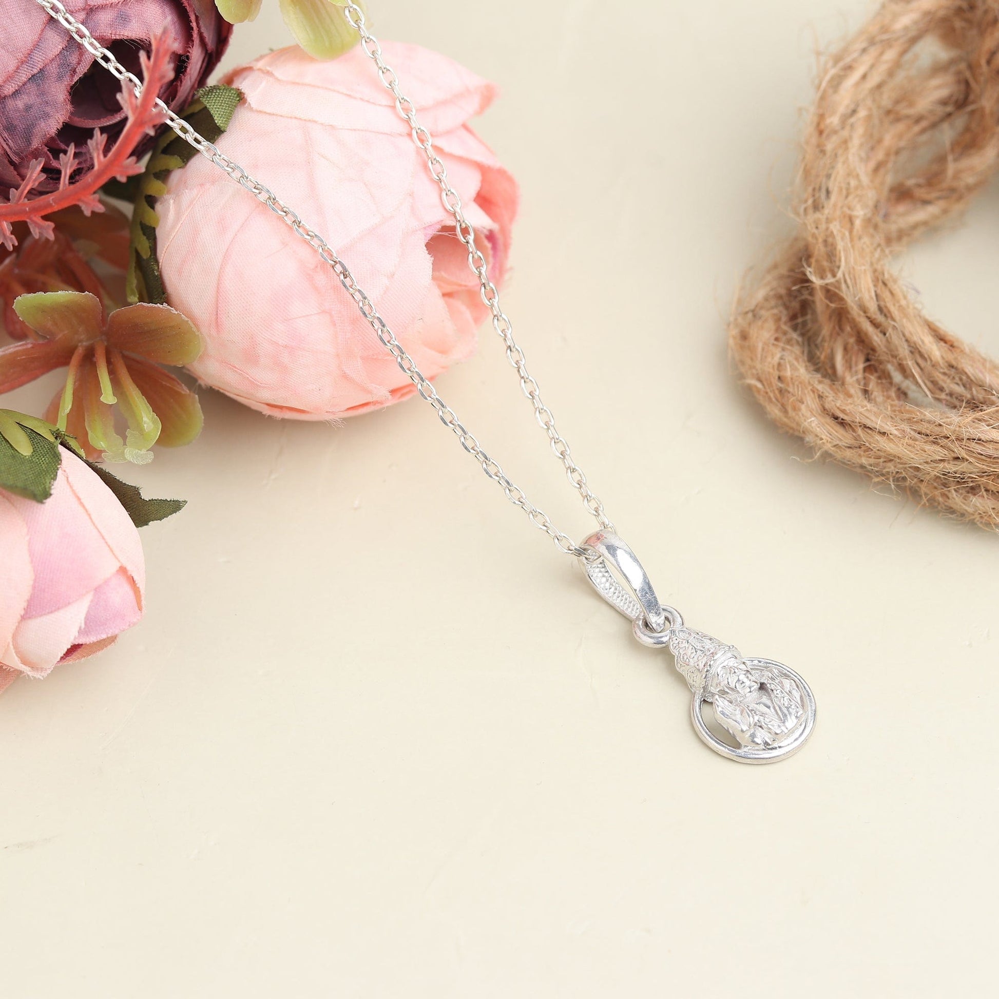 Wear Sai Baba's Blessings: Spiritual Pendant for Peace (92.5% purity) Sai Ram Pendant for Men & Women Pure Silver Locket