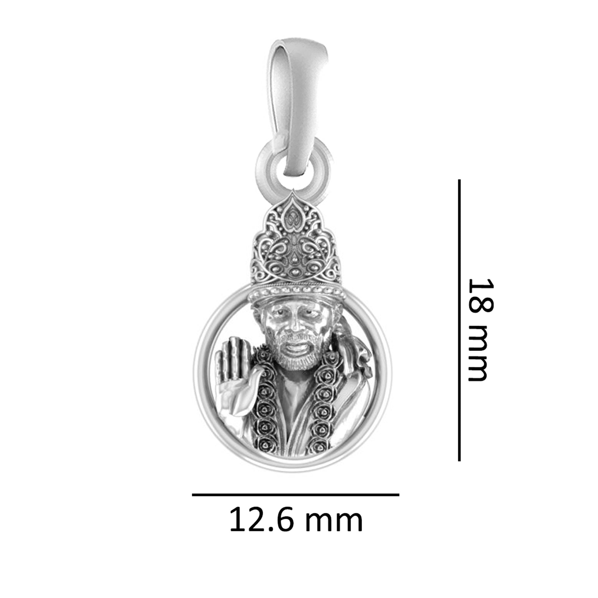 Wear Sai Baba's Blessings: Spiritual Pendant for Peace (92.5% purity) Sai Ram Pendant for Men & Women Pure Silver Locket