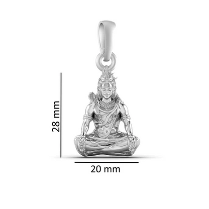 Divine Shiv Samadhi Pendant Awaken Your Spiritual Energy (92.5% purity) Shiva Pendant for Men & Women Pure Silver Locket