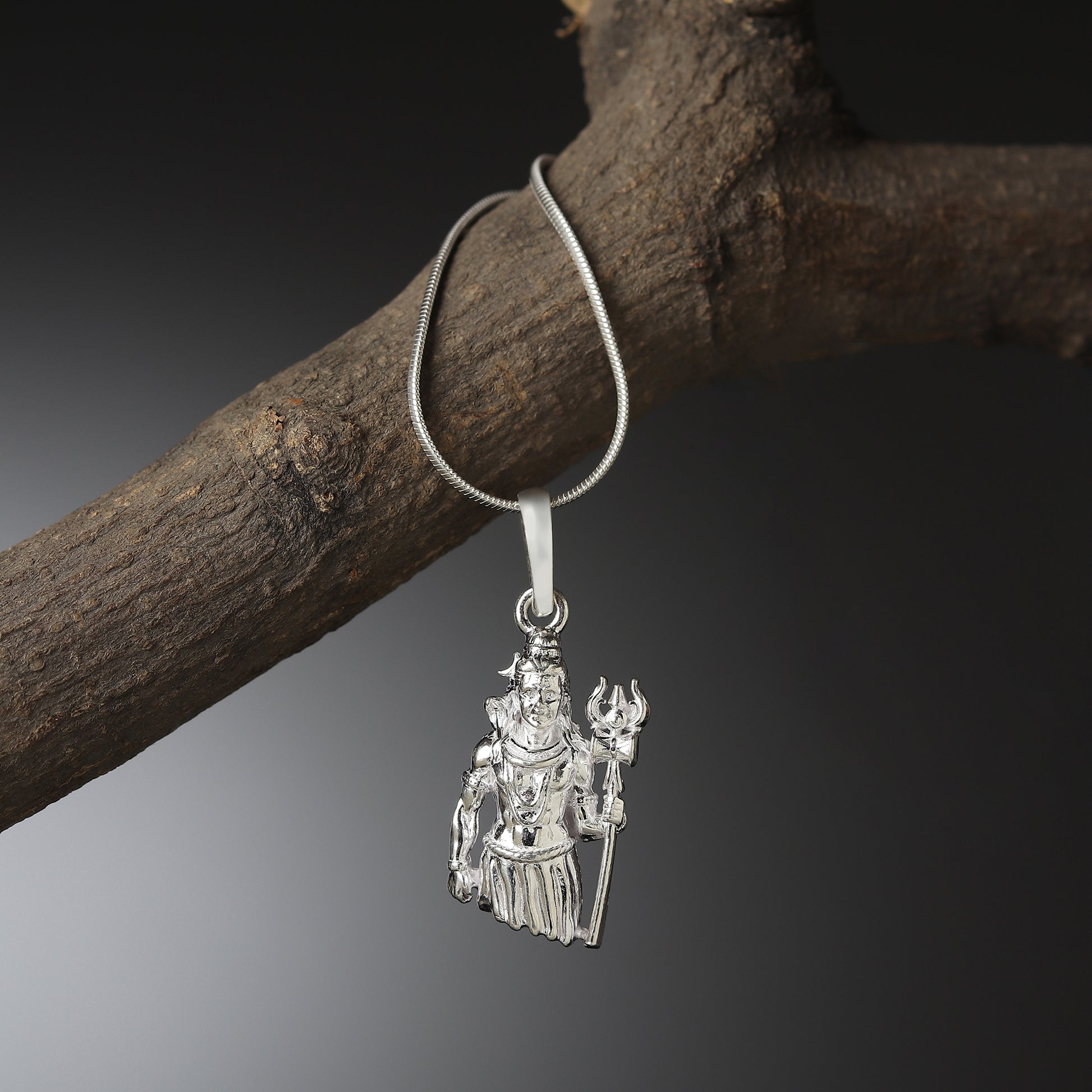 Shiv Shakti Pendant Power in Every Trishul (92.5% purity) Shiva Pendant for Men & Women Pure Silver Locket