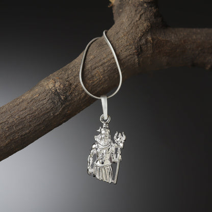 Shiv Shakti Pendant Power in Every Trishul (92.5% purity) Shiva Pendant for Men & Women Pure Silver Locket