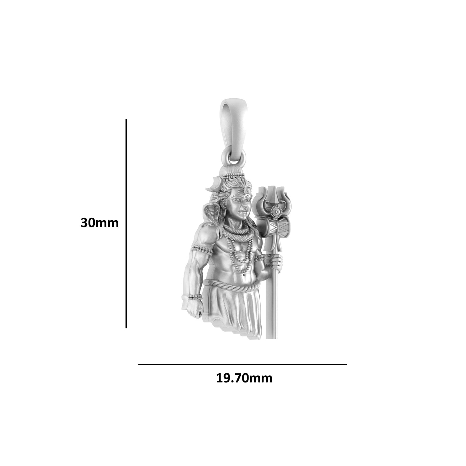 Shiv Shakti Pendant Power in Every Trishul (92.5% purity) Shiva Pendant for Men & Women Pure Silver Locket