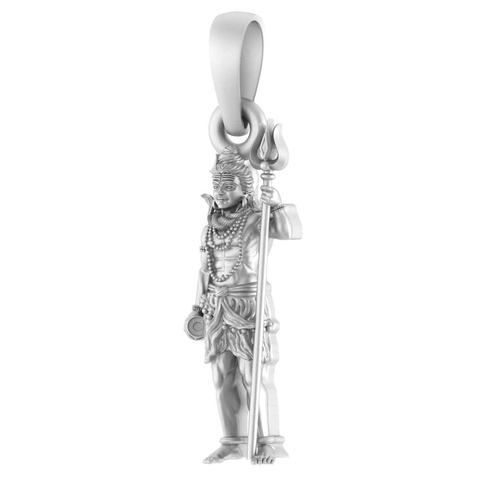 Mahadev Adorned Trishul & Shiv Pendant (92.5% purity) Shiva Pendant for Men & Women Pure Silver Locket
