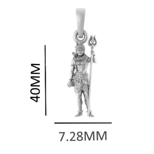 Mahadev Adorned Trishul & Shiv Pendant (92.5% purity) Shiva Pendant for Men & Women Pure Silver Locket
