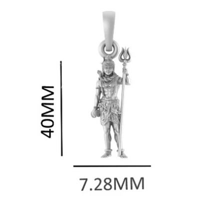 Mahadev Adorned Trishul & Shiv Pendant (92.5% purity) Shiva Pendant for Men & Women Pure Silver Locket