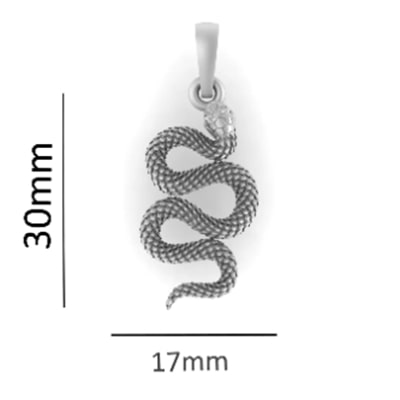 Sterling Silver (92.5% purity) Symbol of devotion Snake Pendant (Big Size) for Men & Women Pure Silver Snake Locket (Big Size) to represent devotion towards god