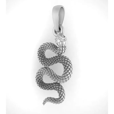 Sterling Silver (92.5% purity) Symbol of devotion Snake Pendant (Big Size) for Men & Women Pure Silver Snake Locket (Big Size) to represent devotion towards god