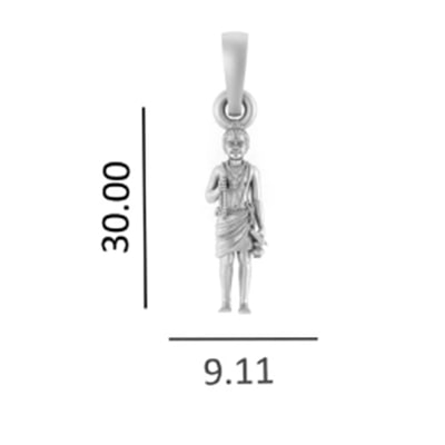 92.5% Pure Sterling Silver Spiritual Swaminarayan Pendant (Big Size) for Men & Women