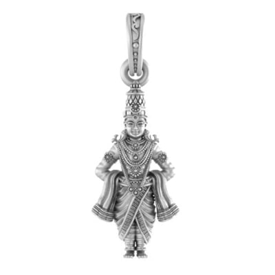 92.5% Pure Sterling Silver God Vitthal Pendant (Big Size) for Men & Women
