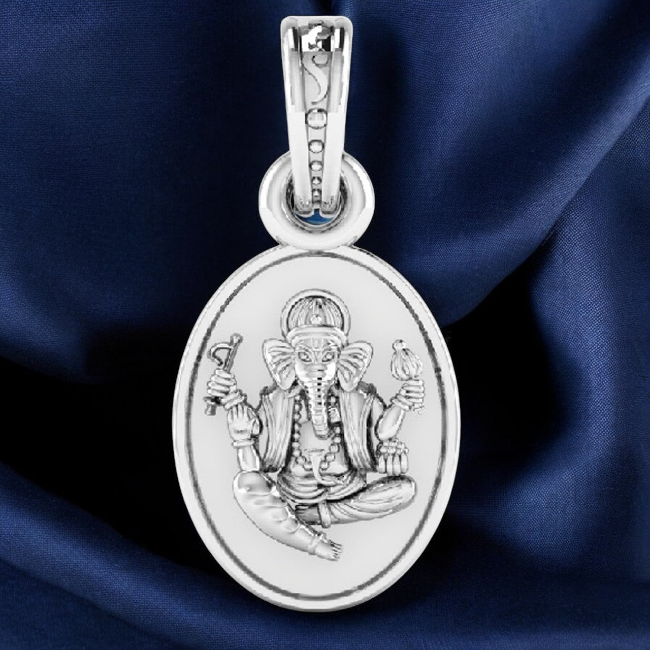 Blessings in Silver - Ganesh Pendant for Spiritual Power (92.5% purity) God Ganesh Pendant for Men & Women Pure Silver Lord Ganapathy Locket for Good Health & Wealth
