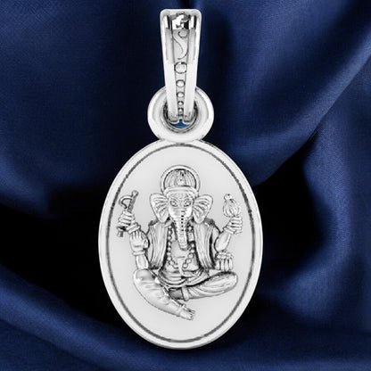Blessings in Silver - Ganesh Pendant for Spiritual Power (92.5% purity) God Ganesh Pendant for Men & Women Pure Silver Lord Ganapathy Locket for Good Health & Wealth