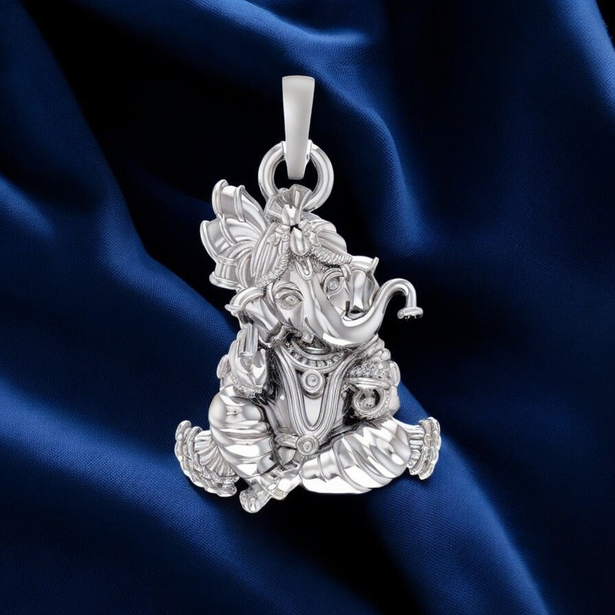 Sacred Style: Designer Ganesh Necklaces - 92.5% Pure God Ganesh Ganpati Pendant Locket For Kids and woman