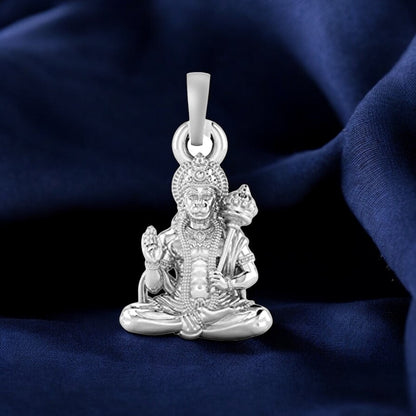Guardian of Faith: Hanuman in Sitting Posture Pendant92.5% Pure God Hanuman (Big Size) Pendant for Men and Boys