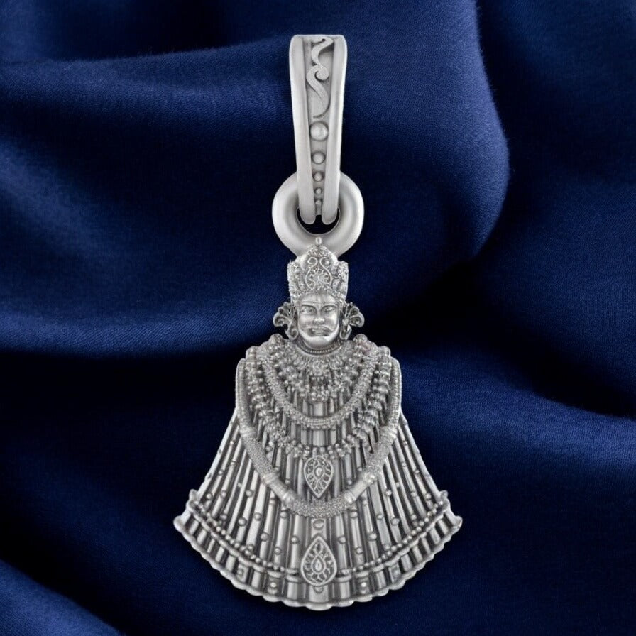 Sterling Silver (92.5% purity) God Baba Khatu Shyam (Big Size) Pendant for Men & Women Pure Silver Lord Baba Khatu Shyam (Big Size) Locket for Good Health & Wealth