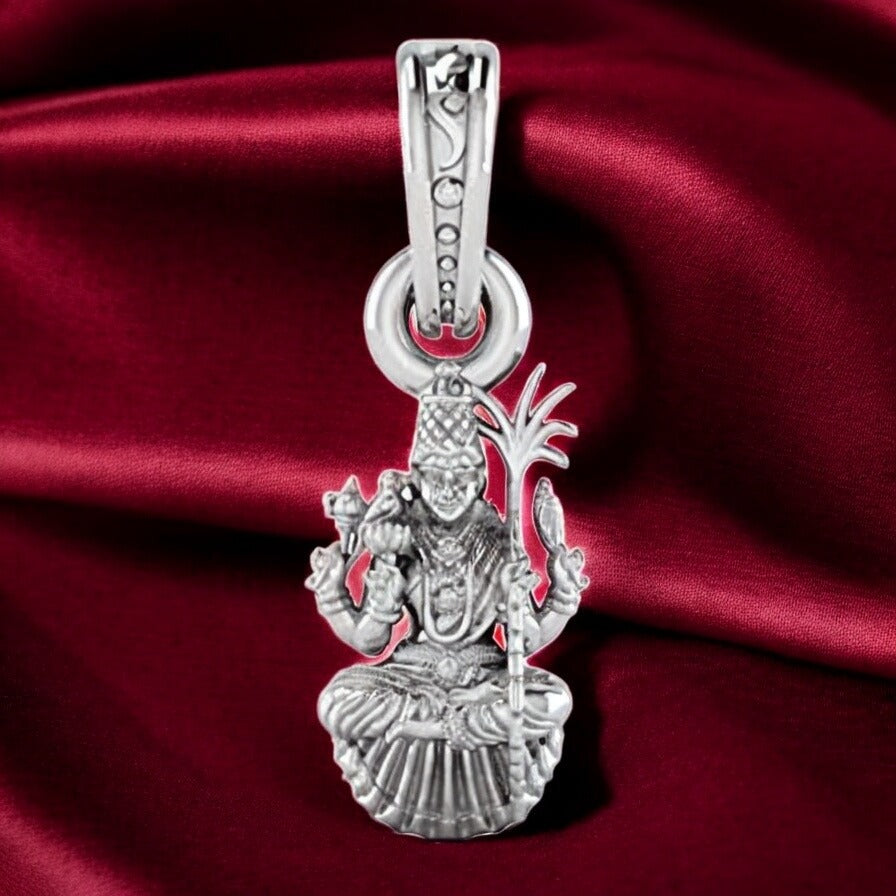 Sterling Silver (92.5% purity) God Lalitha Parameswari Pendant for Men & Women Pure Silver Locket