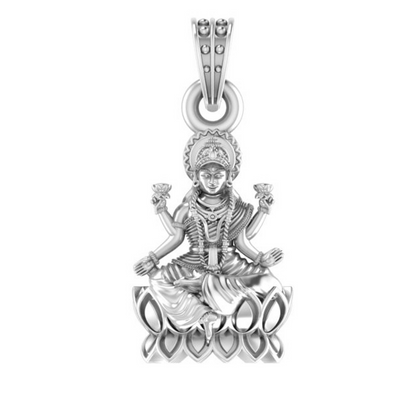 Sterling Silver (92.5% purity) God Laxmi Pendant for Men & Women Pure Silver Locket for Good Health & Wealth