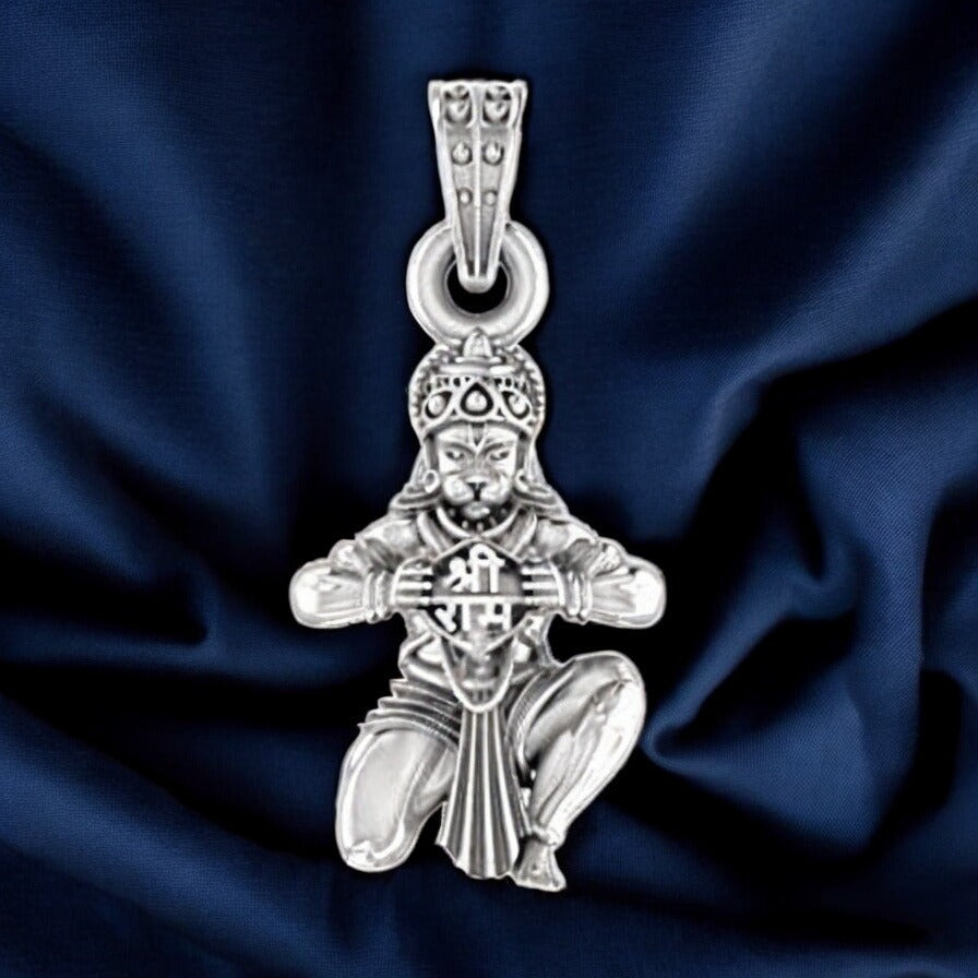 Sterling Silver (92.5% purity) Bajrang Bali Hanuman Pendant for Men & Women Pure Silver Locket