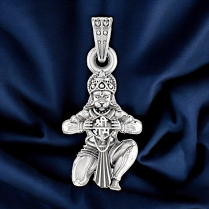 Sterling Silver (92.5% purity) Bajrang Bali Hanuman Pendant for Men & Women Pure Silver Locket
