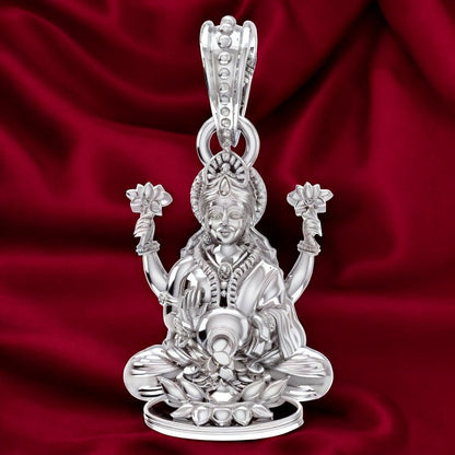 Sterling Silver (92.5% purity) Luxmi Pendant for Men & Women Pure Silver Locket