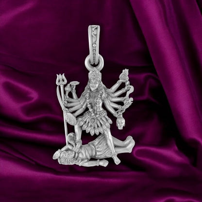 Sacred Symbols: Maa Kaali Pendant for Spiritual Protection (92.5% purity) Maa Kali Pendant for Men & Women Pure Silver Locket