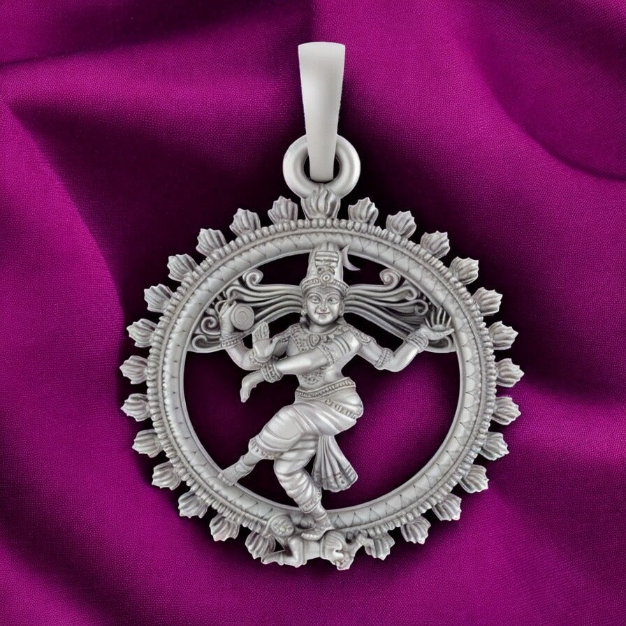 Sterling Silver (92.5% purity) Natraj Pendant for Men & Women Pure Silver Locket