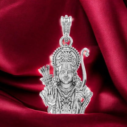 Ram Ji Pendant: A Blessing for Strength and Serenity (92.5% purity) Ramji Face Pendant for Men & Women Pure Silver Locket