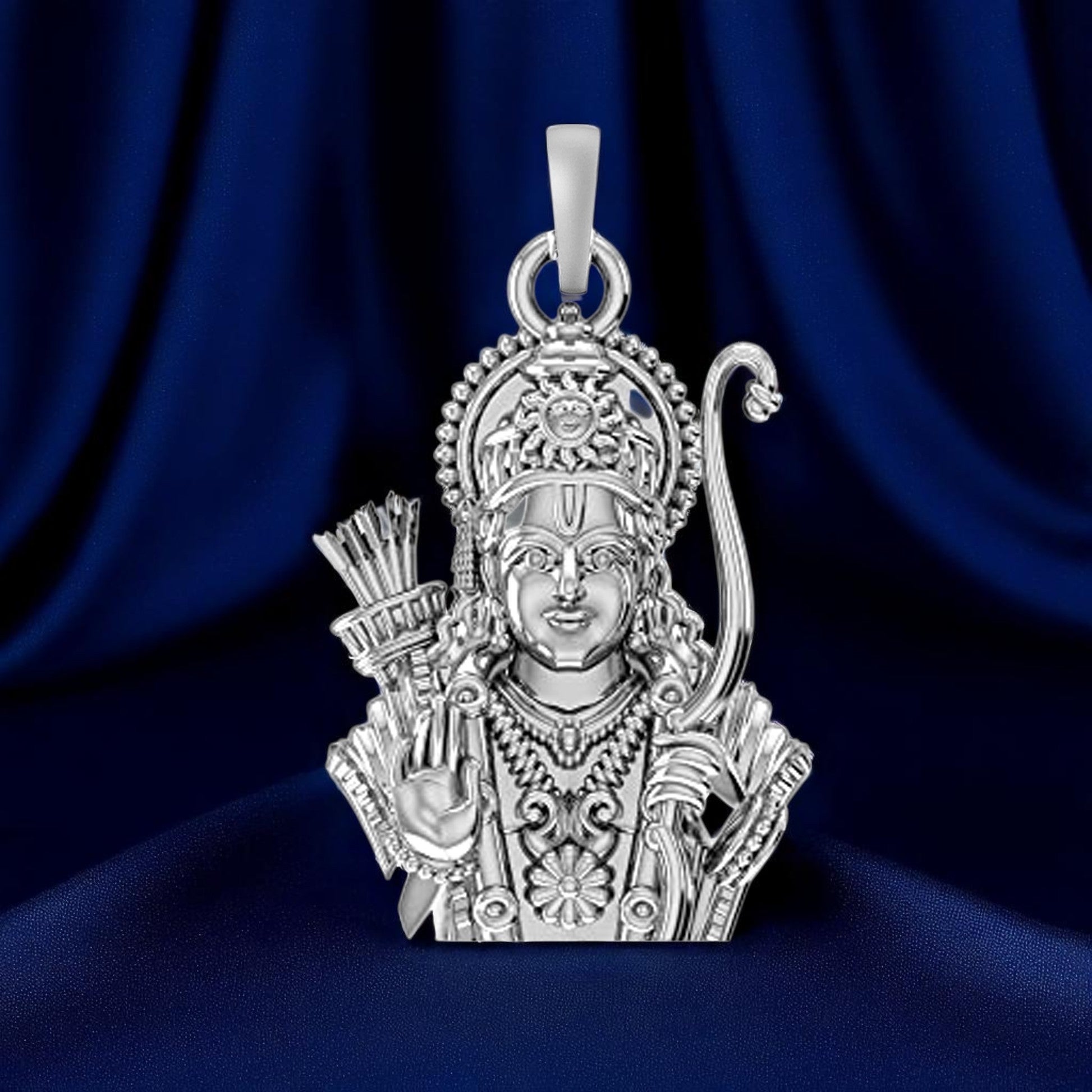 Ram Ji Blessing Pendant: Wear Divine Protection (92.5% purity) Ramji Face Pendant for Men & Women Pure Silver Locket