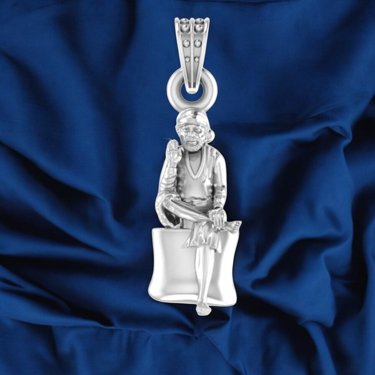 Sai Baba Blessing Pendant: A Symbol of Faith and Protection (92.5% purity) Sai Baba Pendant for Men & Women Pure Silver Locket